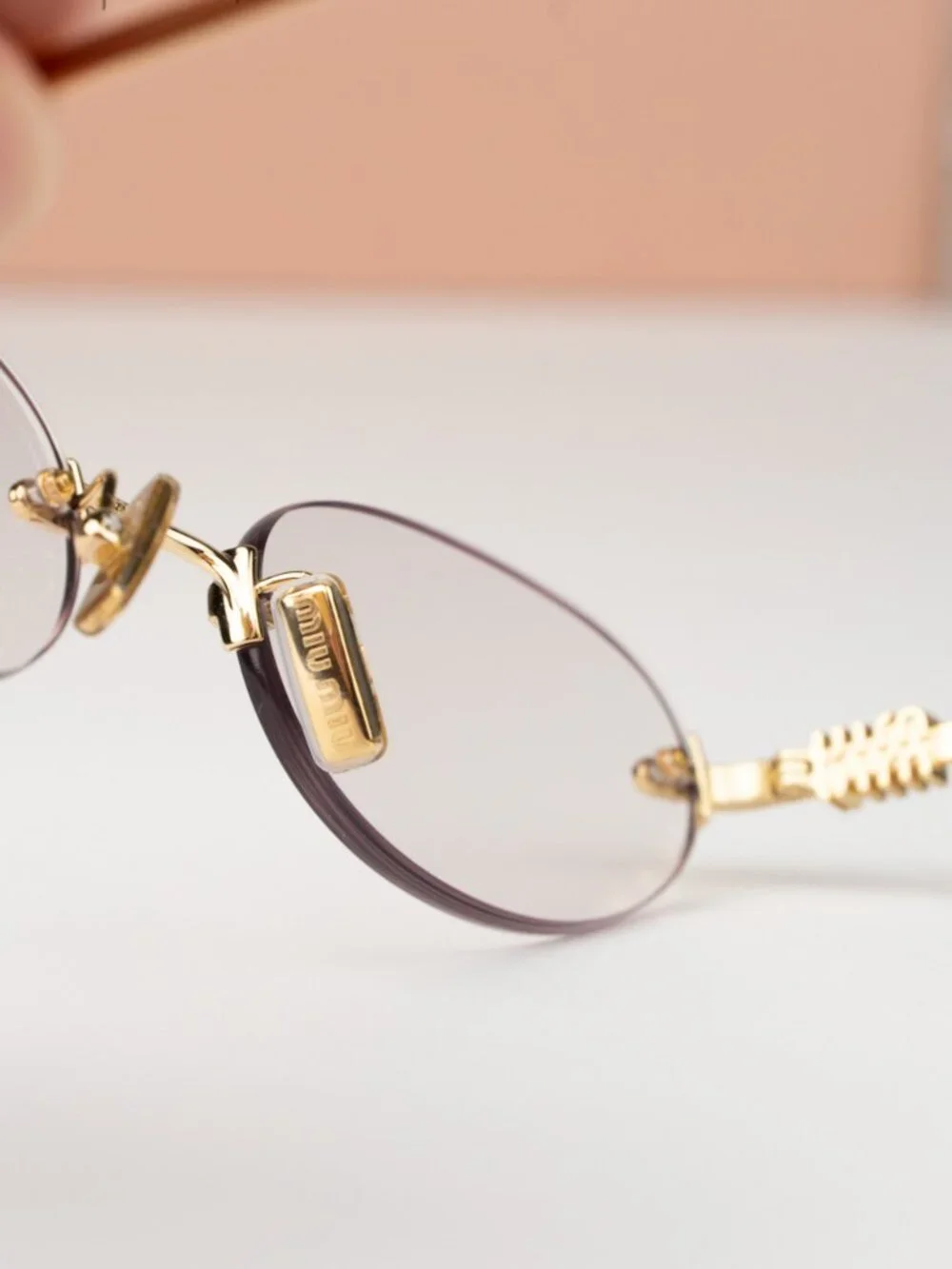 Miu Miu Women Eyeglasses Gold Clear Oval Rimless MUA54S 5AK08N NEW AUTHENTIC